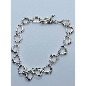 Tiffany & Co Silver Open Heart Link Bracelet Elsa Peretti